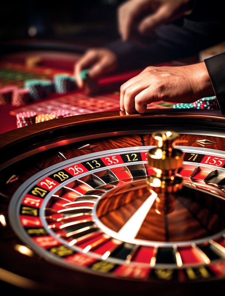 Antarmuka Caribbean Stud Poker di aplikasi mobile ovo888 dengan dealer langsung